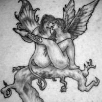 Two lesbian fairies tattoo