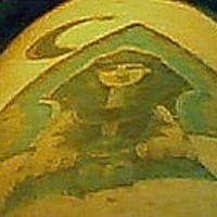 Le tatouage de sphinx égyptien avec le croissant
