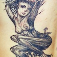 Sexy nackte Dryade Tattoo