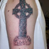 Celtic cross father memorial tattoo