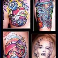 Full body tattoos in colour