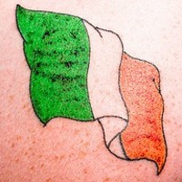 Flag of ireland on wind tattoo