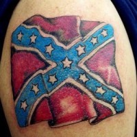 Confederate flag on wind tattoo