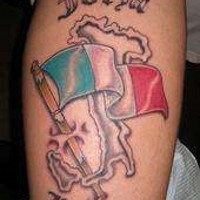 Forza italia tattoo on leg