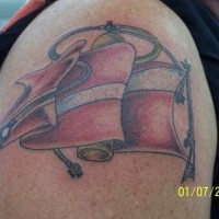Sea flag on wind tattoo