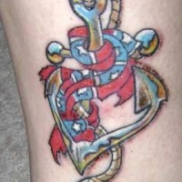 Confederate flag on anchor tattoo