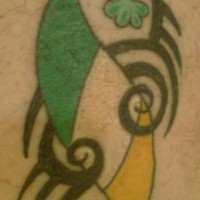 Ireland flag on tribal tattoo