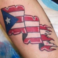 Pioneer settlers flag tattoo