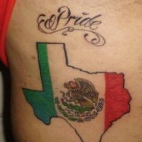 Texas state and italian flag tattoo