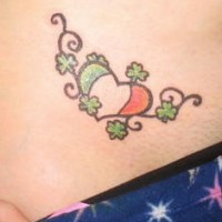 Ireland flag in heart tattoo