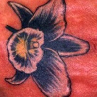 Black flower blossom tattoo