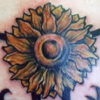 Classic sunflower tattoo
