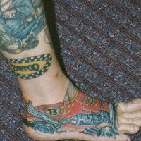 Le tatouage de chaussures de course sur le pied