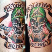 No quarter, no mercy forearm tattoo picture