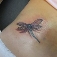 Tatuaje realistico de libélula 3d