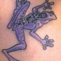 Poisonous purple frog tattoo