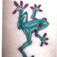 Realistic poisonous frog tattoo
