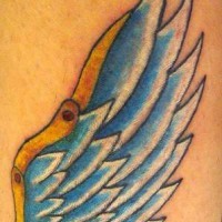 Small colored angel wing tattoo