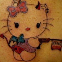 hello kitty diavoletto tatuaggio