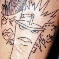 el tatuaje de la comida rápida con la cara amenazadora