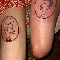 los tatuajes de los retratos de Beavis and butthead