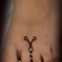 Funny toe anomaly tattoo