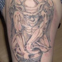 Gargoyle imp on box tattoo