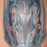 Gargoyle with goat head in blue