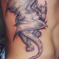 Gargoyle type of stone dragon tattoo