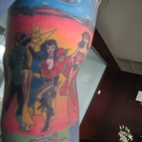 Dc comics heroes colourful tattoo