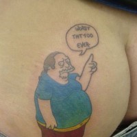 Comics seller guy from simpsons on butt