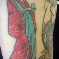 Tattoo von Geisha am Arm