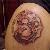 Tribal hindu symbol tattoo