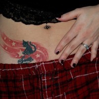Stelle in cielo rosso tatuaggio
