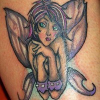 Purple girly fairy tattoo