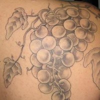 Uvas grandes tatuaje en el omoplato