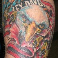 harley davidson con aquila patriotica tatuaggio