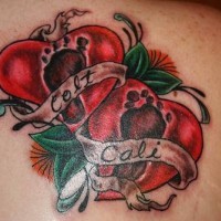 tatuaje de obra de arte de corazones amorosos