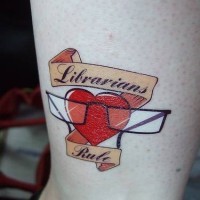 Librarian wules heart tattoo