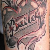 Bailey in heart tattoo