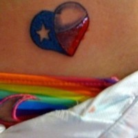 Heart with flag texture tattoo
