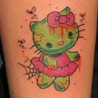 Hello kitty zombie tattoo