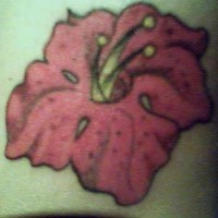 tatuaje pequeño de flor hibisco