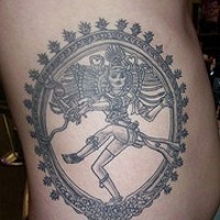 Dancing hindu woman mystic tattoo