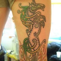 Amazing horse tattoo on hip