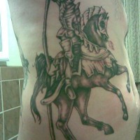 Knight on horse large tattoo