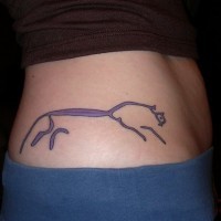 Minimalistic horse tattoo on side