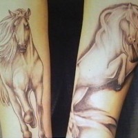 tatuaje en tinta negra de caballo majestuoso