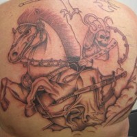 The apocalyptic horseman large tattoo