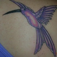 Purple hummingbird tattoo